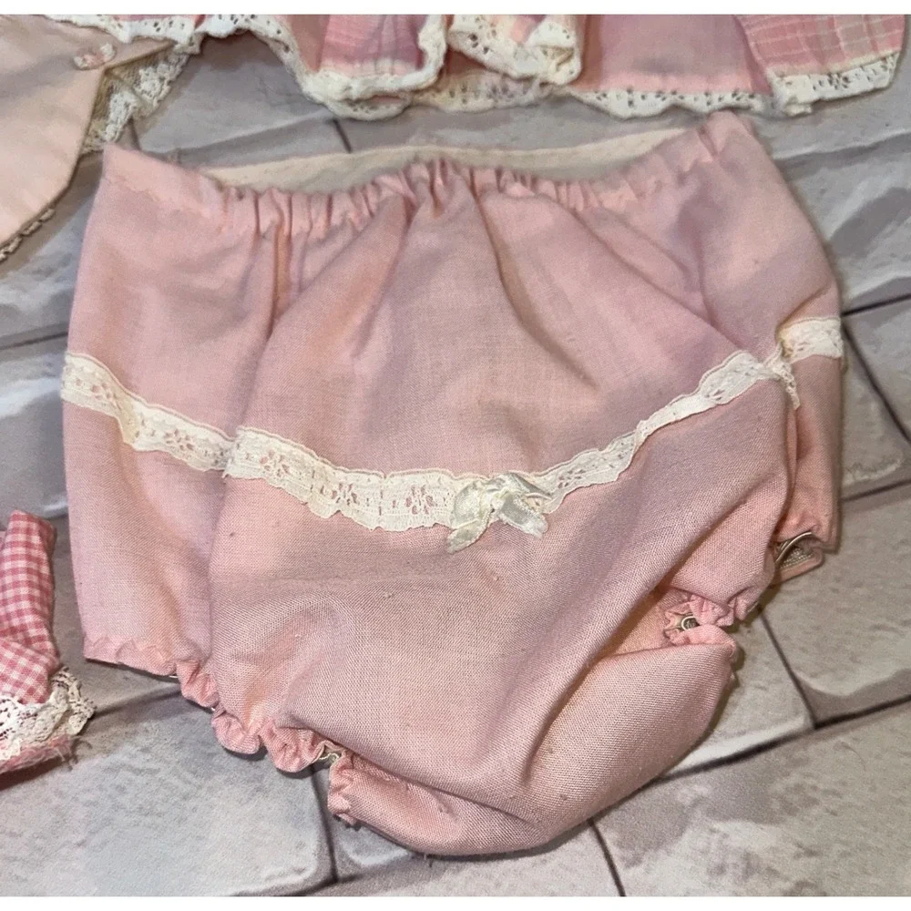 Vintage Baby Girl 4pcs Pink Lace Dresses, Jacket, & Bloomers- Wee Winnie & Bryan